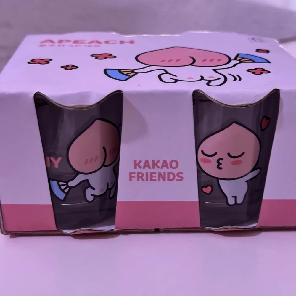 Kakao Friends | Apeach | 4PC SET SOJU GLASS | Shot Glasses | NEW & UNOPENED - Picture 6 of 10